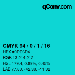 Color code: CMYK 94 / 0 / 1 / 16 | qconv.com