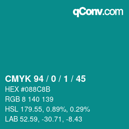 Color code: CMYK 94 / 0 / 1 / 45 | qconv.com