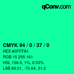 Color code: CMYK 94 / 0 / 37 / 0 | qconv.com