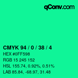 Color code: CMYK 94 / 0 / 38 / 4 | qconv.com