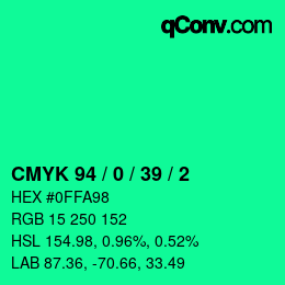 Color code: CMYK 94 / 0 / 39 / 2 | qconv.com