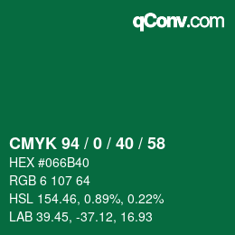 カラーコード: CMYK 94 / 0 / 40 / 58 | qconv.com