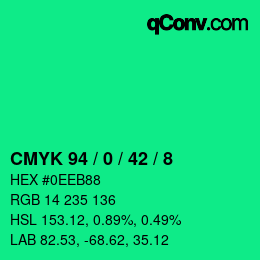 Color code: CMYK 94 / 0 / 42 / 8 | qconv.com