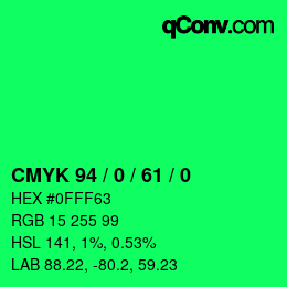 Color code: CMYK 94 / 0 / 61 / 0 | qconv.com