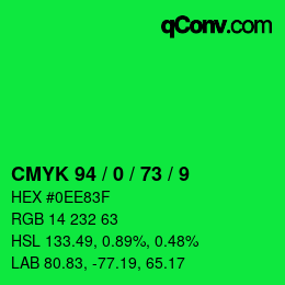 Color code: CMYK 94 / 0 / 73 / 9 | qconv.com