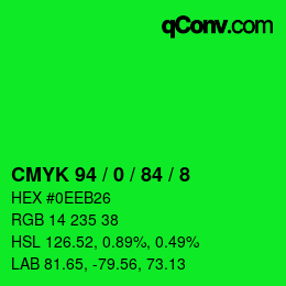 Color code: CMYK 94 / 0 / 84 / 8 | qconv.com