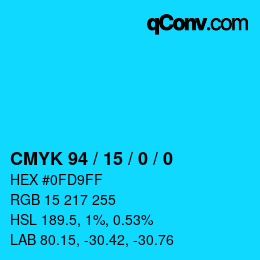 Color code: CMYK 94 / 15 / 0 / 0 | qconv.com