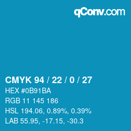 Color code: CMYK 94 / 22 / 0 / 27 | qconv.com