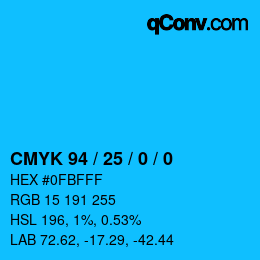 Color code: CMYK 94 / 25 / 0 / 0 | qconv.com