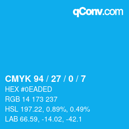 Color code: CMYK 94 / 27 / 0 / 7 | qconv.com
