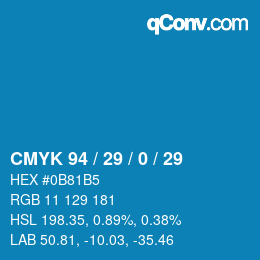 カラーコード: CMYK 94 / 29 / 0 / 29 | qconv.com