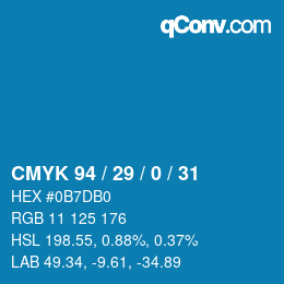 Color code: CMYK 94 / 29 / 0 / 31 | qconv.com