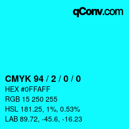 Color code: CMYK 94 / 2 / 0 / 0 | qconv.com