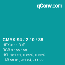 Color code: CMYK 94 / 2 / 0 / 38 | qconv.com