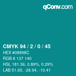 Color code: CMYK 94 / 2 / 0 / 45 | qconv.com
