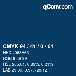 Color code: CMYK 94 / 41 / 0 / 61 | qconv.com