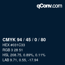 Color code: CMYK 94 / 45 / 0 / 80 | qconv.com