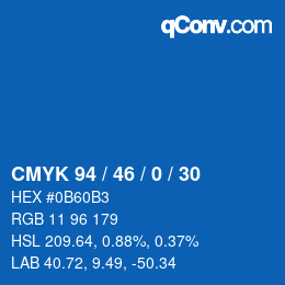 Color code: CMYK 94 / 46 / 0 / 30 | qconv.com