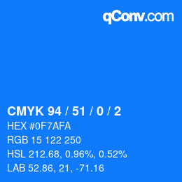 Color code: CMYK 94 / 51 / 0 / 2 | qconv.com