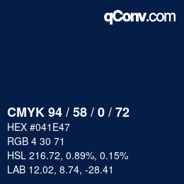 颜色代码: CMYK 94 / 58 / 0 / 72 | qconv.com
