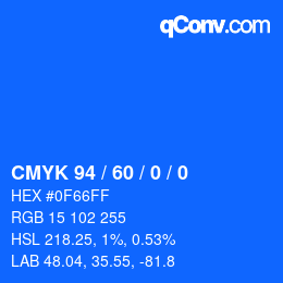 Color code: CMYK 94 / 60 / 0 / 0 | qconv.com