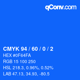 Color code: CMYK 94 / 60 / 0 / 2 | qconv.com