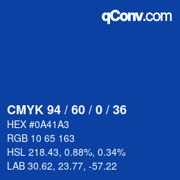 Color code: CMYK 94 / 60 / 0 / 36 | qconv.com