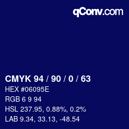 Color code: CMYK 94 / 90 / 0 / 63 | qconv.com