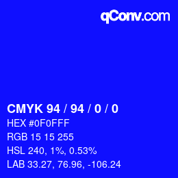 颜色代码: CMYK 94 / 94 / 0 / 0 | qconv.com