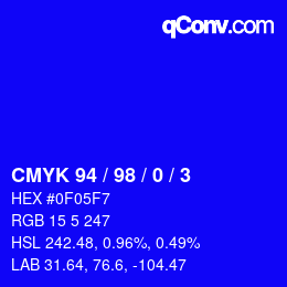 カラーコード: CMYK 94 / 98 / 0 / 3 | qconv.com