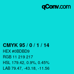 Color code: CMYK 95 / 0 / 1 / 14 | qconv.com