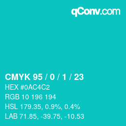 Color code: CMYK 95 / 0 / 1 / 23 | qconv.com