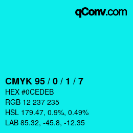 Color code: CMYK 95 / 0 / 1 / 7 | qconv.com