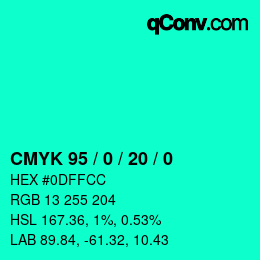 Color code: CMYK 95 / 0 / 20 / 0 | qconv.com