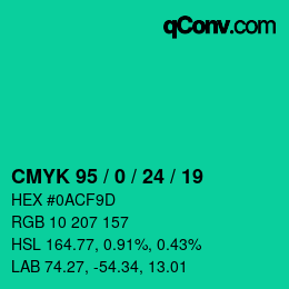 Color code: CMYK 95 / 0 / 24 / 19 | qconv.com