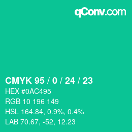 Color code: CMYK 95 / 0 / 24 / 23 | qconv.com