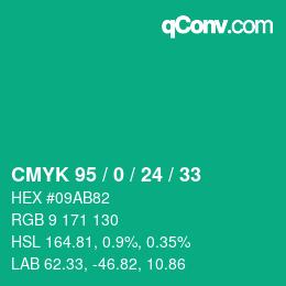 Color code: CMYK 95 / 0 / 24 / 33 | qconv.com