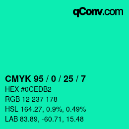 Color code: CMYK 95 / 0 / 25 / 7 | qconv.com