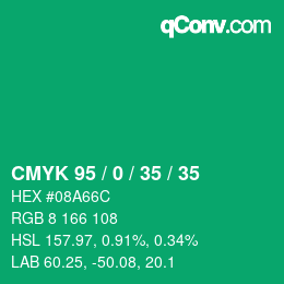 Color code: CMYK 95 / 0 / 35 / 35 | qconv.com