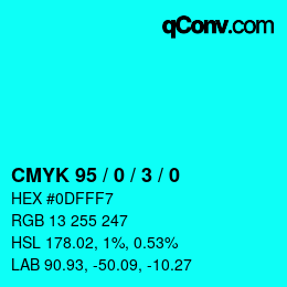 Color code: CMYK 95 / 0 / 3 / 0 | qconv.com