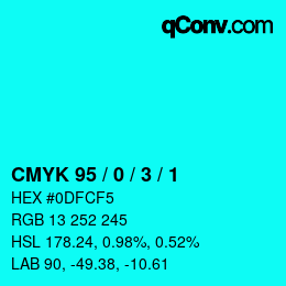 Color code: CMYK 95 / 0 / 3 / 1 | qconv.com