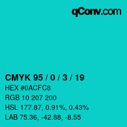 Color code: CMYK 95 / 0 / 3 / 19 | qconv.com