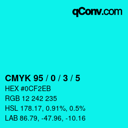 Color code: CMYK 95 / 0 / 3 / 5 | qconv.com