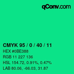 Color code: CMYK 95 / 0 / 40 / 11 | qconv.com