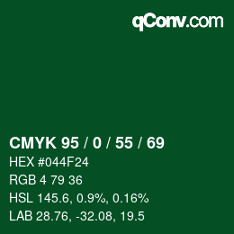 Color code: CMYK 95 / 0 / 55 / 69 | qconv.com