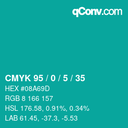 Color code: CMYK 95 / 0 / 5 / 35 | qconv.com