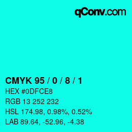 Color code: CMYK 95 / 0 / 8 / 1 | qconv.com