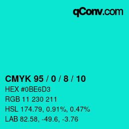 Color code: CMYK 95 / 0 / 8 / 10 | qconv.com