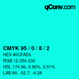 Color code: CMYK 95 / 0 / 8 / 2 | qconv.com