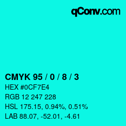 Color code: CMYK 95 / 0 / 8 / 3 | qconv.com
